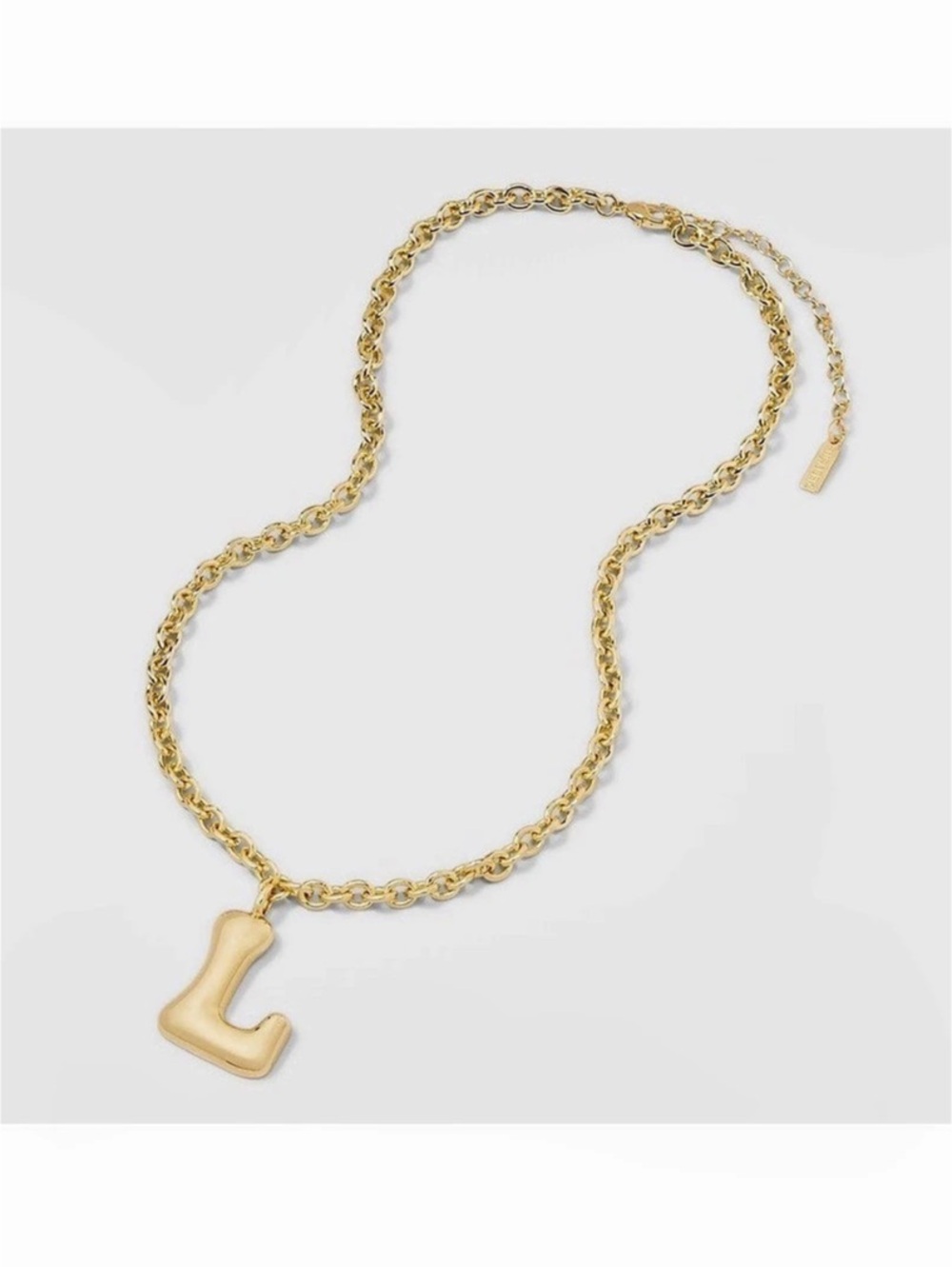 SOURPUSS Gold-Tone L Pendant Necklace NWT